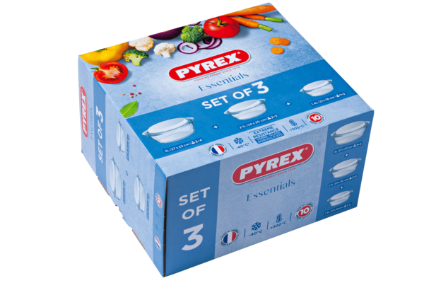 Набір каструль PYREX ESSENTIALS, 3 предмети