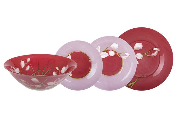 Сервіз столовий LUMINARC RED ORCHIS, 19 предметів