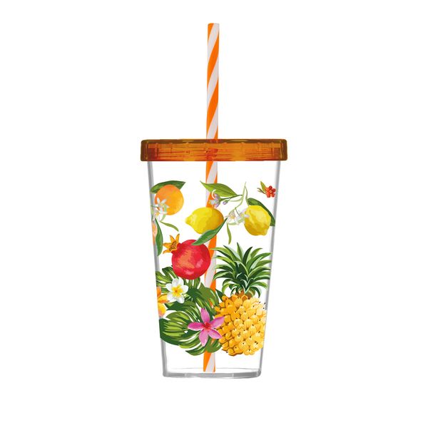 Склянка з трубочкою HEREVIN FRUIT P