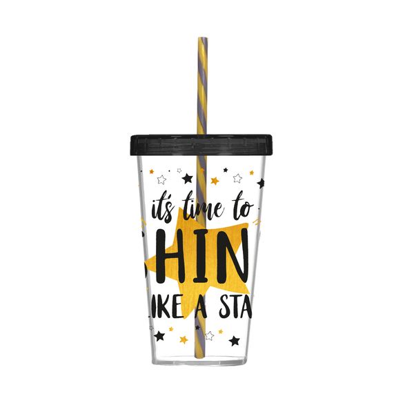 Склянка з трубочкою HEREVIN Shine